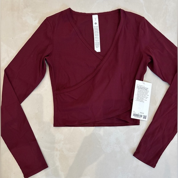 NEW Lululemon Nulu Ribbed Wrap-Front
Long-Sleeve Shirt
Heart Burgundy Bay - Picture 1 of 4